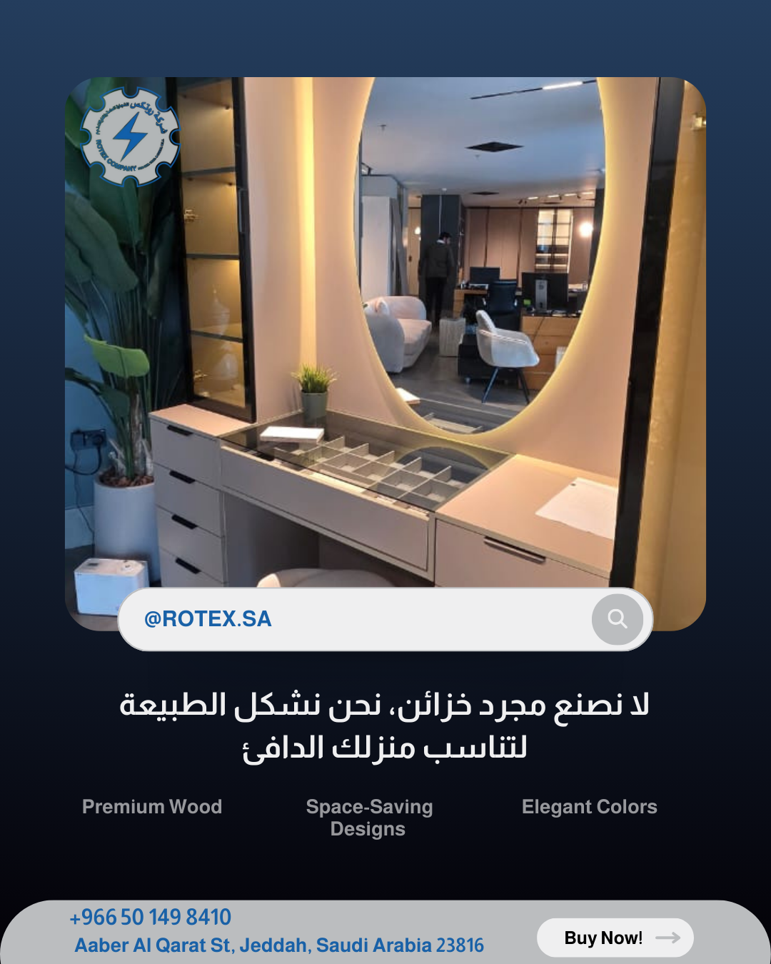 Modern Custom Wooden Vanity with LED Mirror